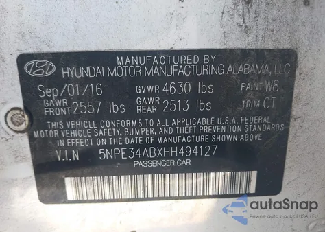 2017 Hyundai Sonata Limited 2.0T из США, поврежденный, VIN 5NPE34ABXHH494127